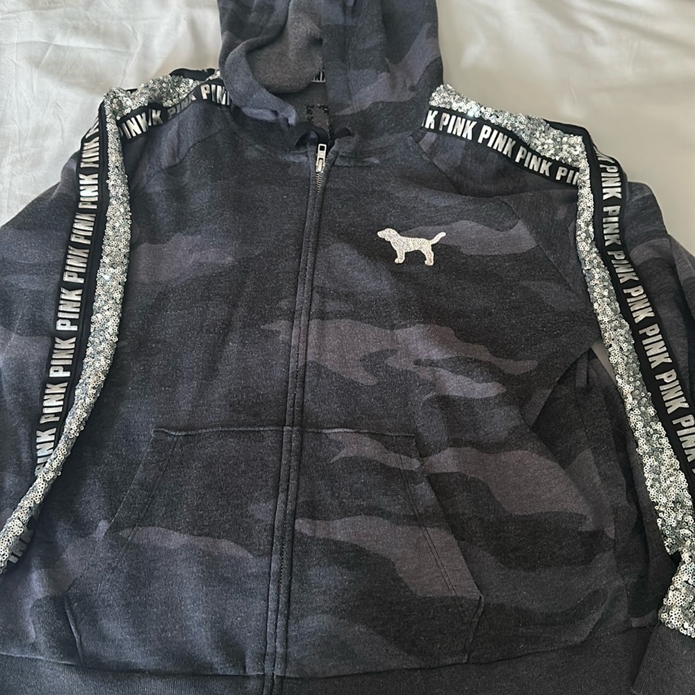 Victoria’s Secret PINK zip up jacket with sequins